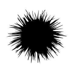 Swimming Sea Urchin Silhouette. Good To Use For Element Print Book, Animal Book and Animal Content
