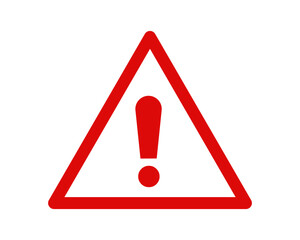 Coution, caution, danger, warning sign icon flat triangle design. Vector red illustration.
