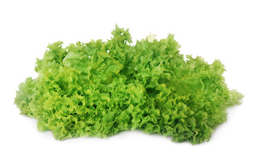 Fresh green lettuce leaves isolated on white