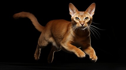 Abyssinian in Motion - Dynamic Playfulness Captured