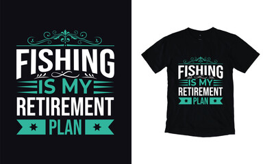 Fishing typography t-shirt design.