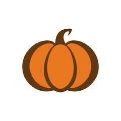 Vector pumpkin icon.Orange simple flat pumpkin. Thanksgiving symbol.