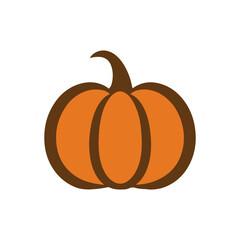 Vector pumpkin icon.Orange simple flat pumpkin. Thanksgiving symbol.