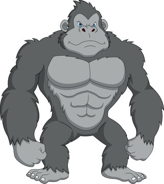 cartoon gorilla on white background