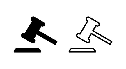 Gavel icon vector. judge gavel icon. auction hammer