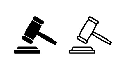 Gavel icon vector. judge gavel icon. auction hammer