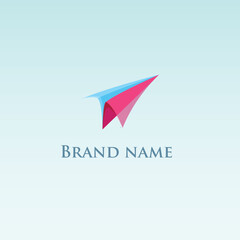 paper plane mascot vector logo template