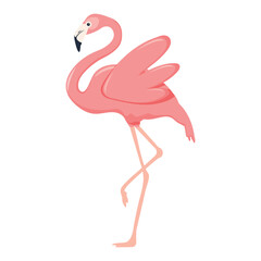 pink flamingo isolated on white. illustration of a flamingo. flamingo with flowers, vector illustration