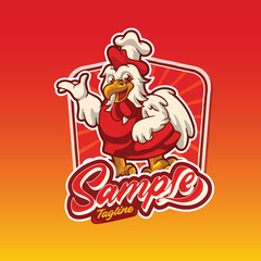 chicken food character mascot vector