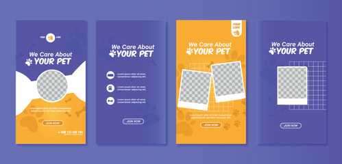Pet care premium vectors, social media post	