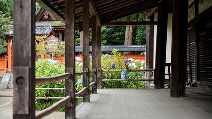 The veranda of a Japanese temple.