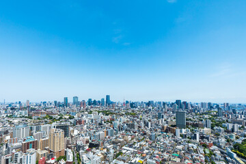 (東京都-都市風景)青空と東京都心の景観４