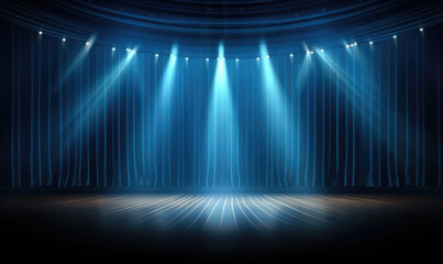 Fototapeta Magic theater stage red curtains Show Spotlight obraz