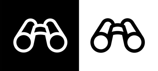 Binoculars icon. Attribute of the army and navy. Symbol of observation or magnification. Reconnaissance device.