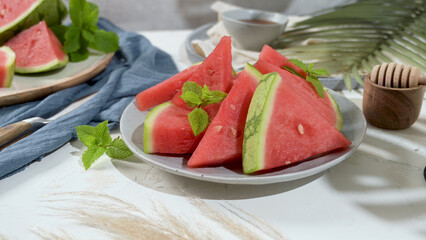 Fresh ripe sliced watermelon