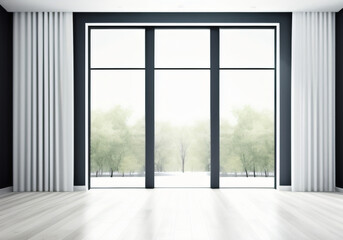 Fototapeta na wymiar Modern living room with window.Generative AI
