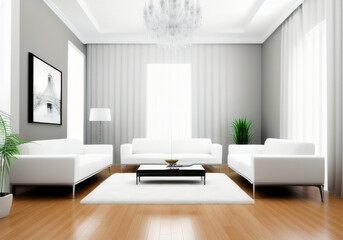 Fototapeta na wymiar Modern living room with window.Generative AI