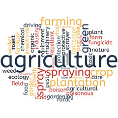 Fototapeta premium Word cloud of agriculture with white background