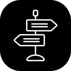 Sign Board Travel and tourism icon with black filled outline style. signpost, billboard, arrow, traffic, way, street, guide. Vector illustration