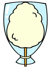 袋入り黄色い綿菓子のイラスト素材