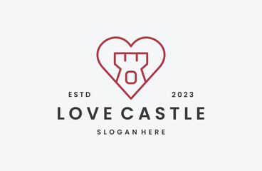 Love castle logo icon design template vector illustration