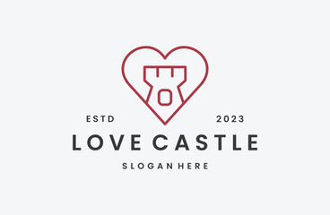 Love castle logo icon design template vector illustration
