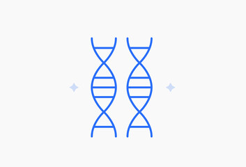 Geometric DNA illustration in flat style design. Vector illustration and icon. 