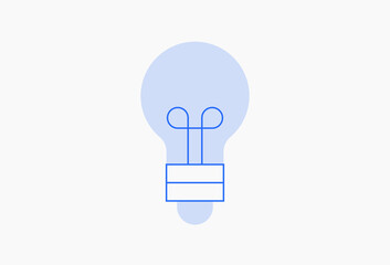 Geometric lightbulb illustration in flat style design. Vector illustration and icon. 
