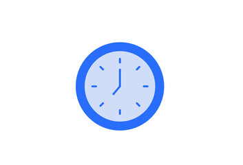 Isolated Geometric clock illustration in flat style design. Vector illustration and icon. 
