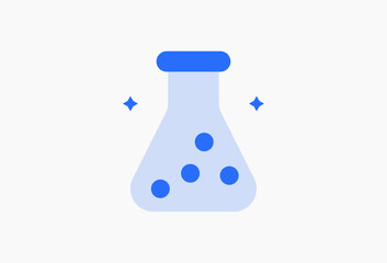 Geometric chemistry illustration in flat style design. Vector illustration and icon. 