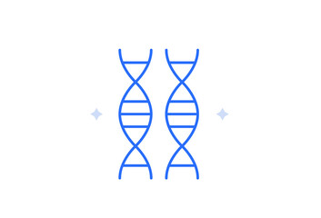 Isolated Geometric DNA illustration in flat style design. Vector illustration and icon. 