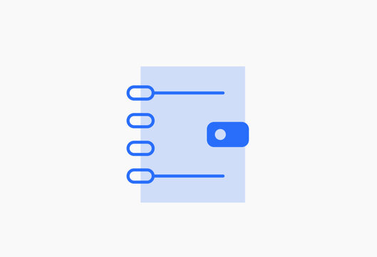 Geometric blocnote illustration in flat style design. Vector illustration and icon. 