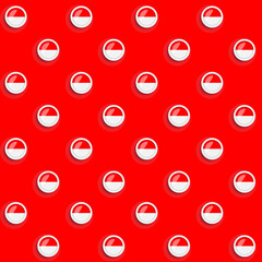 Round Indonesia Flag Vector Seamless Pattern