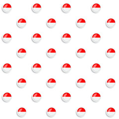 Round Indonesia Flag Vector Seamless Pattern