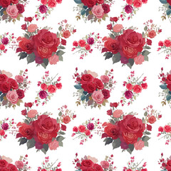 Roses floral seamless pattern 