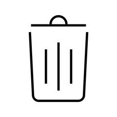 Trash Bin E Commerce icon with black outline style. rubbish, garbage, recycling, bin, environment, recycle, bucket. Vector illustration