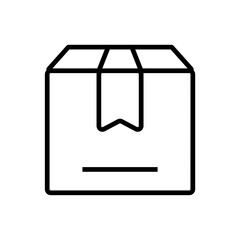 Package E Commerce icon with black outline style. box, delivery, shipping, pack, cargo, product, logistics. Vector illustration