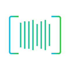 Bar Code E Commerce icon with green and blue gradient outline style. scan, label, digital, data, scanner, tag, price. Vector illustration