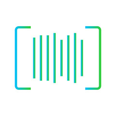 Bar Code E Commerce icon with green and blue gradient outline style. scan, label, digital, data, scanner, tag, price. Vector illustration