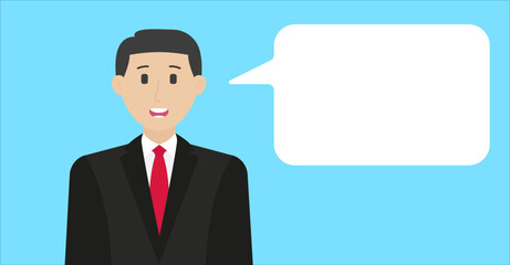 Business man speech bubble talk
