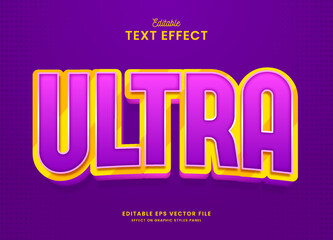 decorative editable ultra violet text effect vector design
