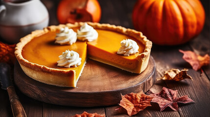 Fototapeta na wymiar Pecan Apple and Pumpkin Pies for thanksgiving day