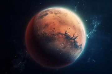Obraz na płótnie Canvas 火星のイメージ：AI生成画像