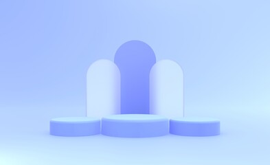 3d Platform blue in background blue color 3d illustration rendering