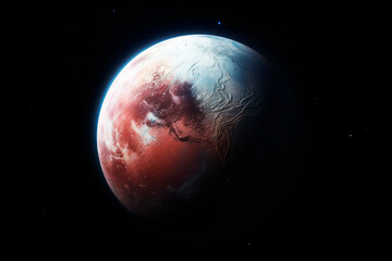 Naklejka premium Planet Pluto on a dark background. Generative AI