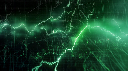 Stock market or forex trading charts and candlestick chart. Generative AI.