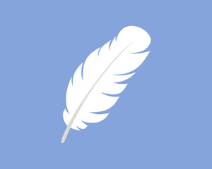 Fototapeta premium Drawing of white feather, silhouette