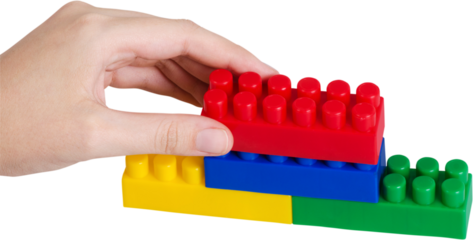 Toy colorful blocks on  table