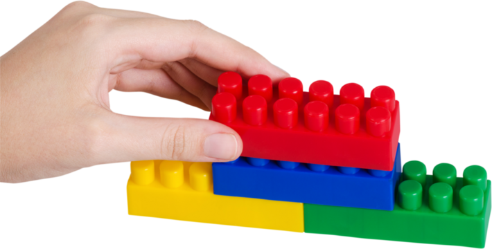 Toy colorful blocks on  table - Powered by Adobe