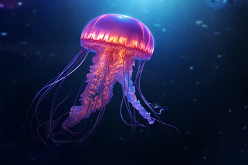 Generative AI.
a beautiful and luminous jellyfish